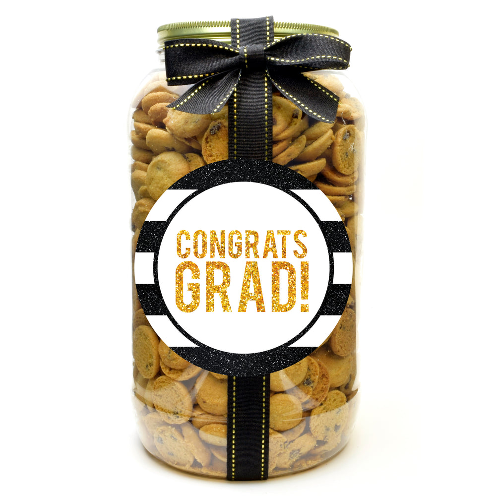 Graduation, Congrats Grad!, Black and Gold Stripe - CGBG