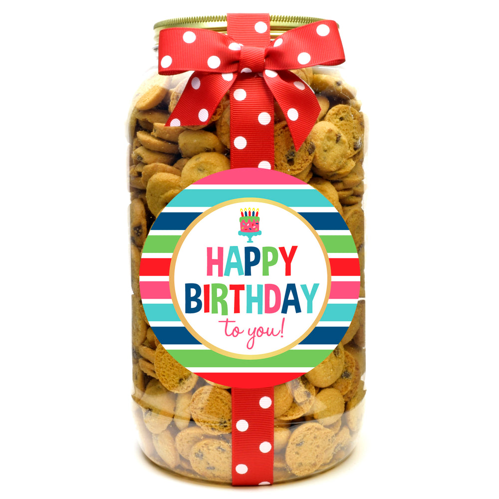 Chocolate Chip - Colorful Stripes Happy Birthday