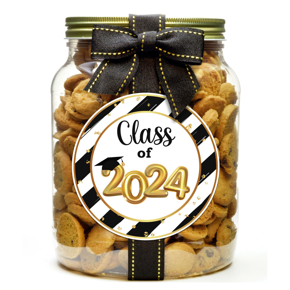 Graduation, Class of 2024, Black and Gold Stripe - 2024