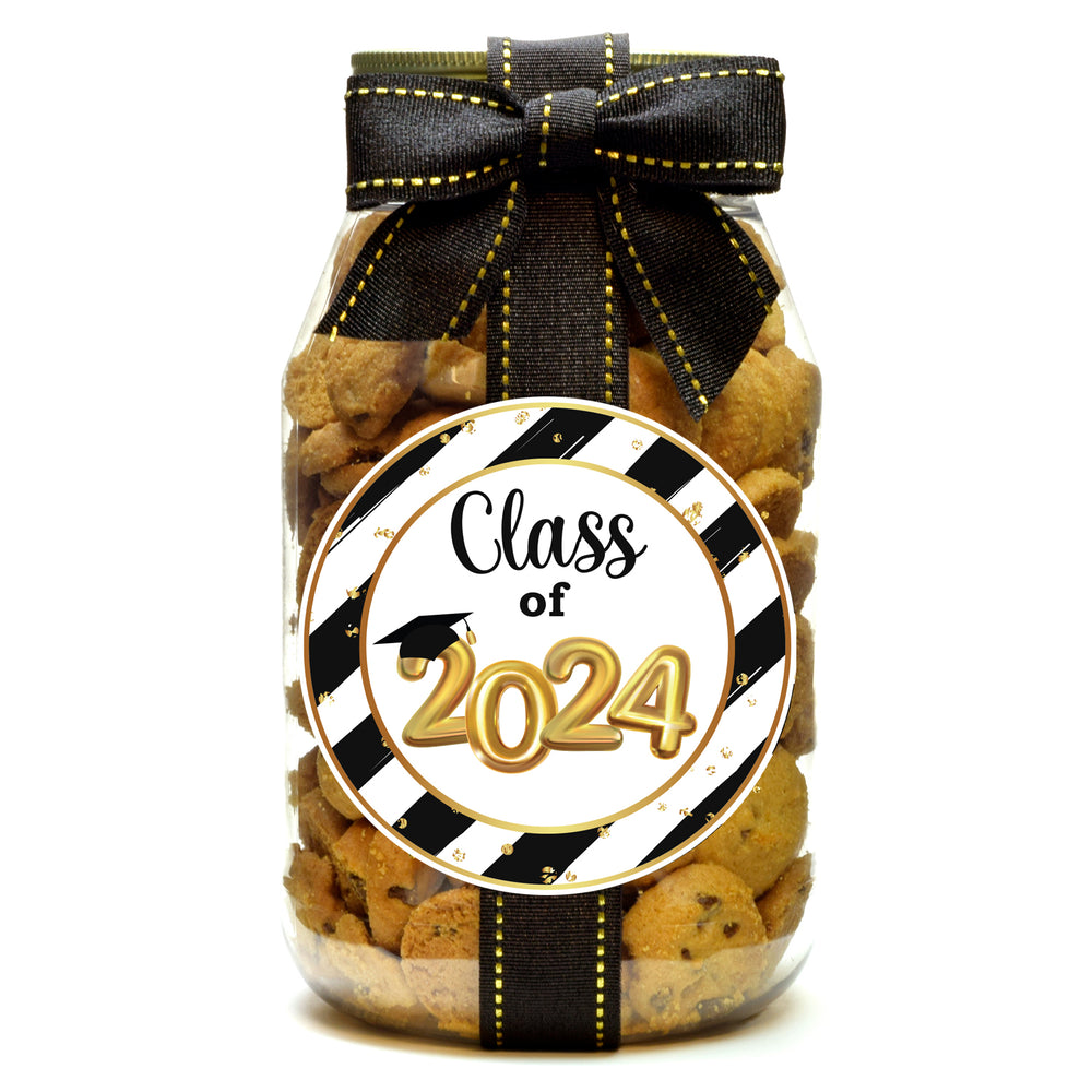 Chocolate Chip - 2024 Graduation Black and Gold Stripe