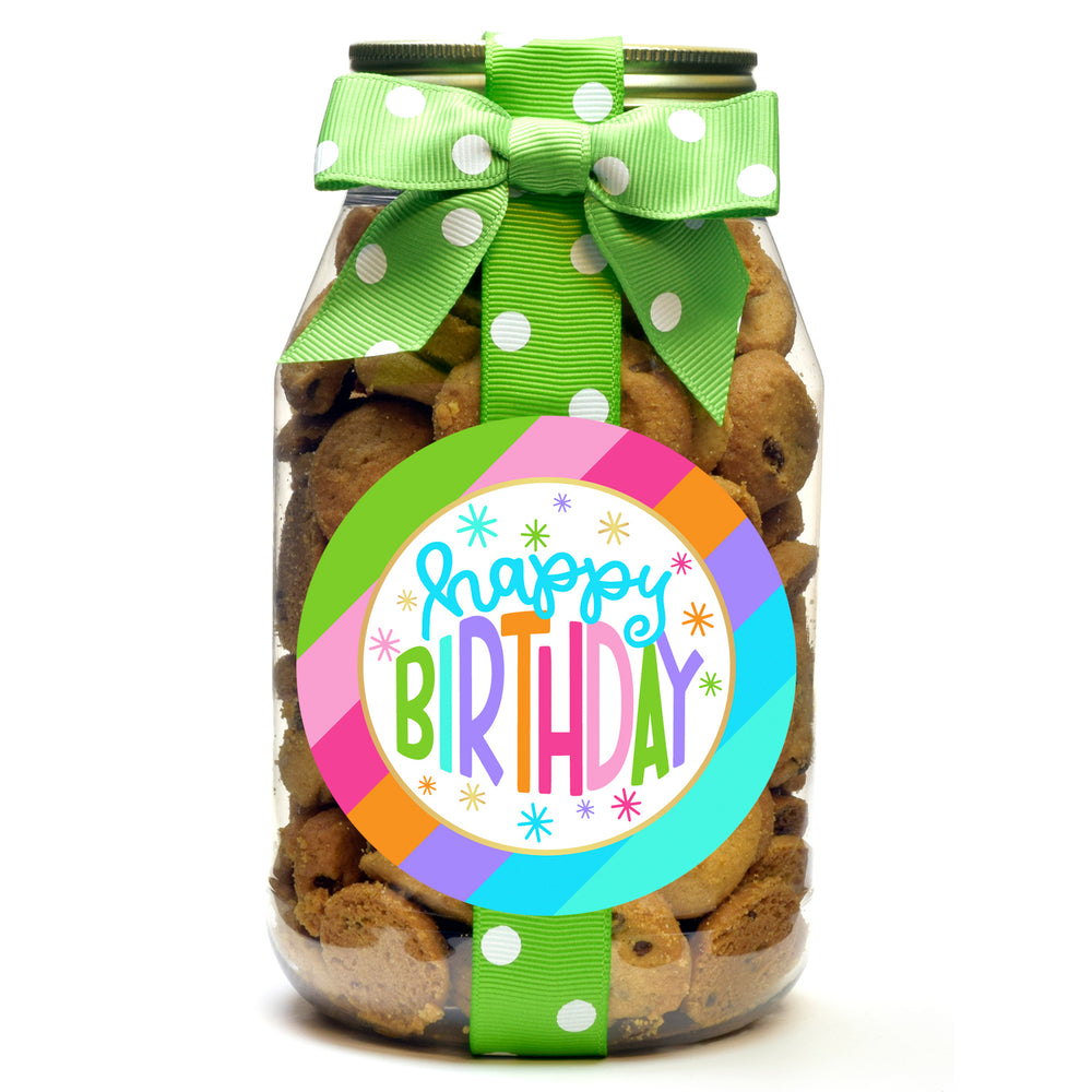 Chocolate Chip - Bright Stripe Happy Birthday
