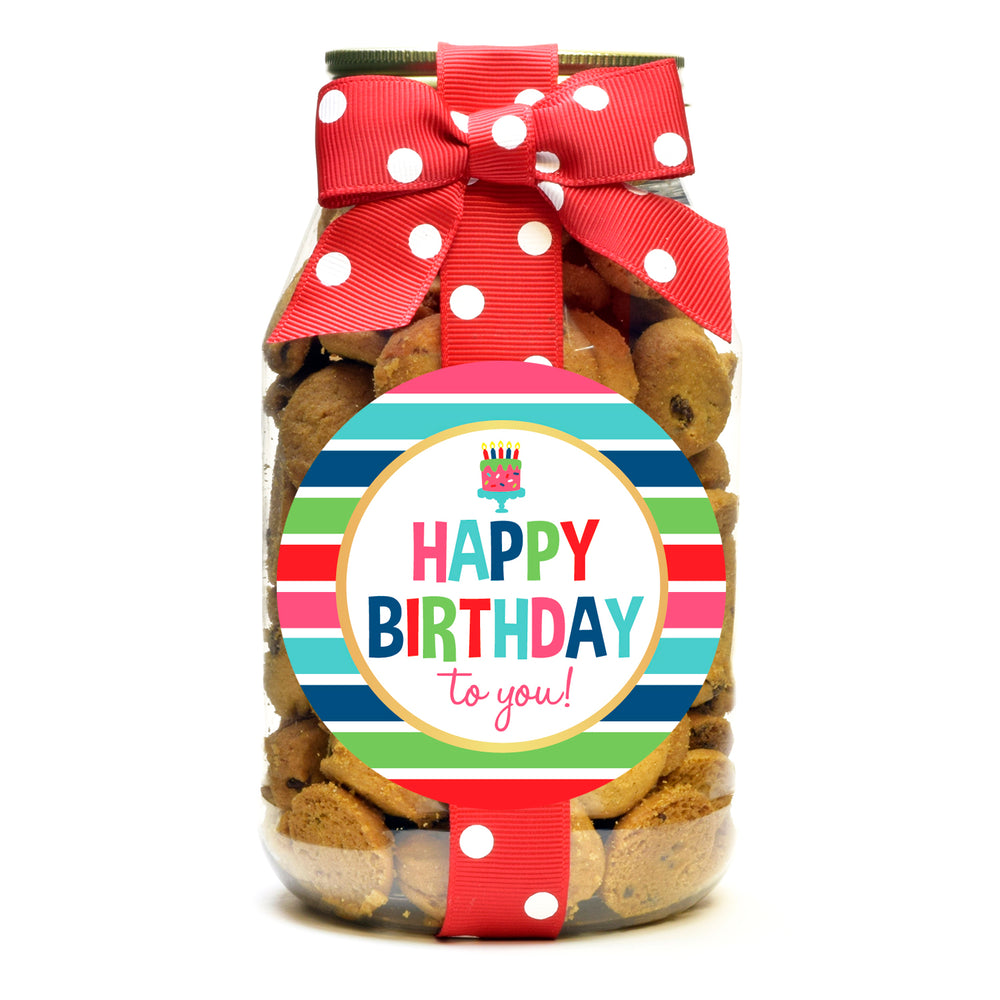 Chocolate Chip - Colorful Stripes Happy Birthday