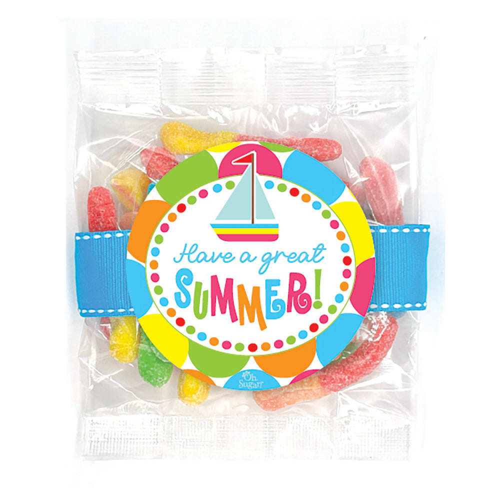 Candy - Have a Great Summer!, Bright Sanded Gummy Worms - BGS