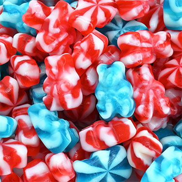 Red & Blue Swirl Gummy Bears - SWB