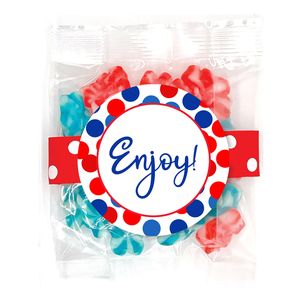 Candy - Enjoy! Red, White & Blue, Peace & Love Swirl Gummy Bears - ERB
